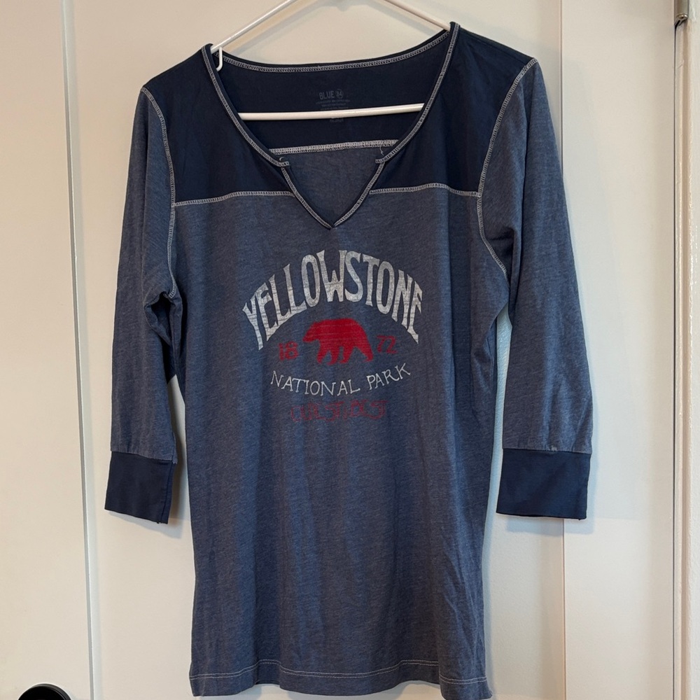 Blue 84 Women's Long Sleeve Tee - Blue and Red